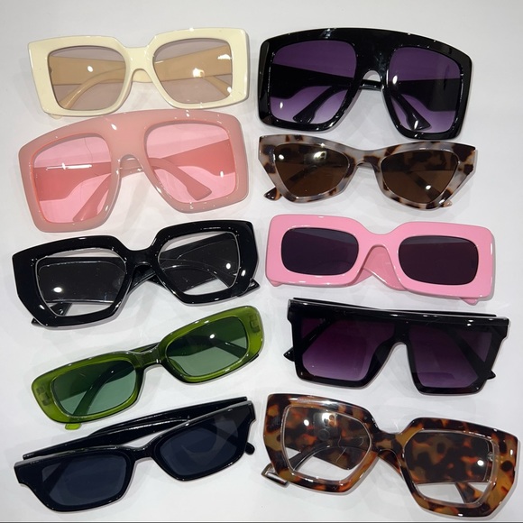 NEW Pink oversized square sunglasses pink glasses - Picture 7 of 9